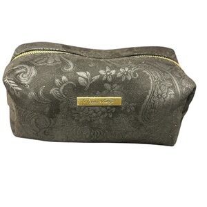 Revive Vintage Black Floral Cosmetic Bag vegan Leather
8.5”L X 4.5” H X 4”D